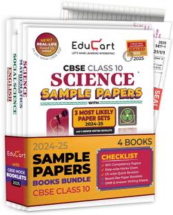 Educart CBSE Sample Paper Class 10 2024-25 - Science, Mathematics (Standard), Social Science & English Combo Set of 4 Books (with exclusive CBSE Mock Booklets) for 2025 Exam  - Sample Paper Class 10 2025 CBSE