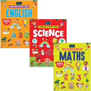 Super Kids Activity Book -2 for Kids ( Set of 3 ) - Maths Science & English - 6 years to 8 years Kids