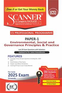 Environmental, Social and Governance Principle and Practice (Paper 1 | Gr. I | CS Professional) Scanner - Including questions and solutions | Applicable for June 2025 Exam Onwards | Green Edition