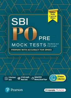 SBI PO Pre-Mock Tests | 15 Sectional and 10 Full-Length Tests | Solved 2023 Memory-based Paper | 1st Edition | - Pearson