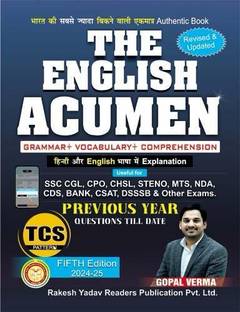 द इंग्लिश एक्यूमेन (5th एडिशन) फॉर SSC CDS NDA बैंक etc एग्ज़ाम्स. बायलिंगुअल एंड डिस्क्रिप्टिव कंटेंट.
