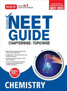 MTG Complete NEET Guide Chemistry Book For 2025 Exam - NEET Rationalised Syllabus Based Chapterwise Theory & Concept Map | 10 Years Chapterwise Questions (PYQs) with Detailed Solutions