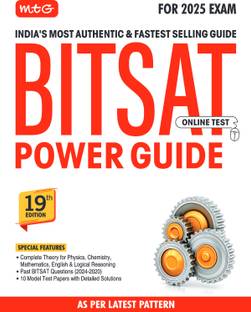 MTG BITSAT Power Guide with Previous Year Chapterwise Solved Papers (PYQ) Physics, Chemistry, Mathematics, English & Logical Reasoning Book | BITSAT Prep-Guide for 2025 Exam | 10 Model Test Papers with Detailed Solutions (19th Edition)