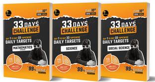 33 Days Challenge Cbse Class 10 Pack of 3 Mathematics Standard Science Social Science for 2024 Board Exam