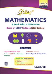 Golden Mathematics: Based on NEW NCERT for Class - 8 (For 2026 Final Exams, includes Objective Type Question Bank)  - MATH QUESTIONS BANK 1 Edition