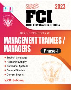 SURA'S FCI(Food Corporation of India) Management Trainees and Managers Phase - I Exam Book in English Medium - Latest Updated Edition 2023