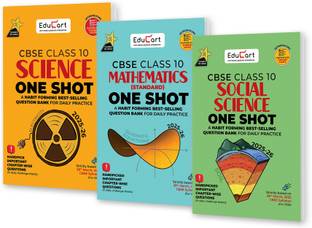 Educart One-shot CBSE Class 10 Question Bank 2025-26 Bundle - Science, Mathematics and Social Science on New Syllabus 2026 (Strictly for Boards Exam)