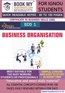 IGNOU ECO1 Business Organisation Quick Readable Notes Book For Ignou Student