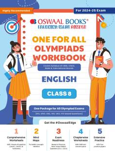 Oswaal One For All Olympiad Workbook Class 8 English for 2024-25 Exam