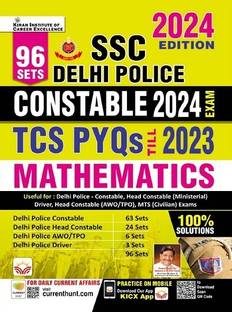 SSC Delhi Police Constable Mathematics TCS PYQs 2024 Exam Total 96 Sets with 100% Solutions (English Medium) (4924)