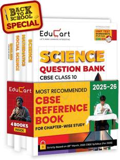 Educart CBSE Question Bank Class 10 Bundle - Science, Mathematics, Social Science and English on New Syllabus 2025-26 (Introducing Unit Test Worksheets for 2026 Boards)