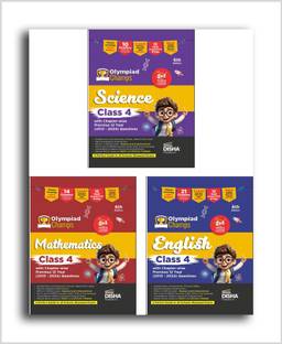 Combo Class 4 (set of 3 books) Olympiad Champs Science, Mathematics & English with Past Questions 6th Edition