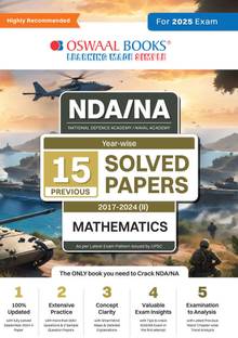 Oswaal NDA-NA (NATIONAL DEFENCE ACADEMY/NAVAL ACADEMY) 15 Previous Solved Papers| Year-wise 2017-2024 (II) | Mathematics | For 2024-25 Exam
