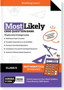 Gurukul By Oswal Maths (Standard) Most Likely CBSE Question Bank Class 10 Exam 2026 - Board Solved Paper 2025, Chapterwise & Categorywise, Chapter Summary, Competency Focused, MCQs, Case, A&R, PYQs