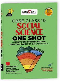 Educart One-shot Social Science CBSE Class 10 Question Bank 2025-26 on new Syllabus 2026 (Strictly for Boards Exam)