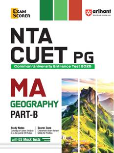 (Old Edition) NTA CUET PG 2025 | MA Geography Part-B | Revised edition with Study Notes, Scorer Zone, and 3 Mock Tests