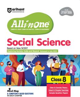 Arihant All in One Social Science Class 8 Book 2025?26 Based on New NCERT & NEP 2020 Mind Maps, Intext & Chapter Exercises, Competency Based Questions
