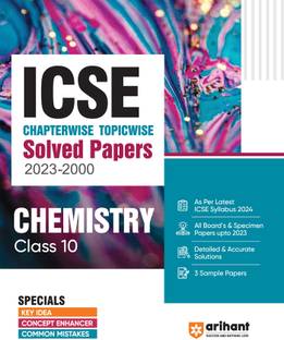 ICSE Chapterwise Topicwise Solved Papers 2023-2000 Chemistry Class 10th Ninth Edition