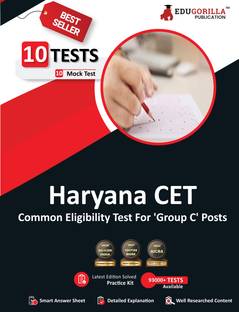 Haryana CET Group C Book  - 2024 (English Edition) | 10 Full Length Mock Tests (1000 Solved Questions) Including Haryana General Knowledge Subject with Free Access to Online Tests
