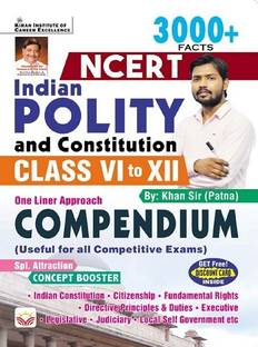 NCERT Indian Polity and Constitution Class 6 to 12 one liner approach Compendium By Khan Sir Patna (English Medium) (4021)