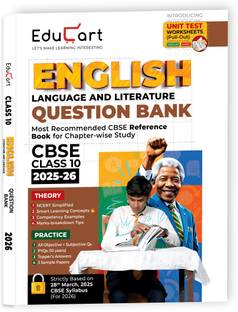 Educart CBSE Question Bank Class 10 English 2025-26 on new Syllabus 2026 (Introducing Unit Test Worksheets)