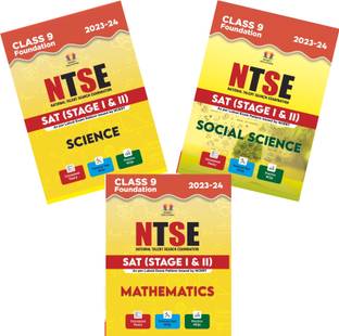 NTSE Study Material for class 9 Foundation SAT Stage 1 & 2 (Conceptual theory, Previous Year MCQs, Practice MCQs Set of 3 Books