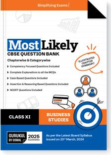 Gurukul By Oswal Business Studies Most Likely CBSE Question Bank for Class 11 Exam 2025 - Chapterwise & Categorywise, Competency Focused Qs, NCERT Qs, Case, Assertion & Reasoning