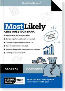 Gurukul By Oswal Economics Most Likely CBSE Question Bank for Class 11 Exam 2025 - Chapterwise & Categorywise, Competency Focused Qs, NCERT Qs, Case, Assertion & Reasoning