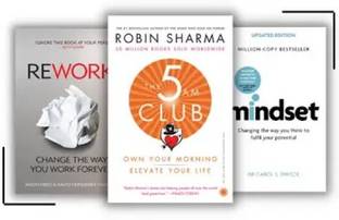The 5AM Club + Rework + Mindset (3 Book Combo)