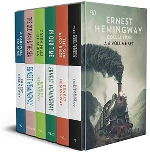 Ernest Hemingway Collection 6 book set (For Whom The Bell Tolls, A Farewell To Arms, Green Hills Of Africa, The Old & The Sea, In Our Time, The Sun Also Rises) Paperback