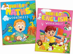 Nursery Worksheets (A set of 2 Books)  - Kids Age 2-5 – Fun and Educational Activity Books with English and Math Worksheets, Mazes, Dot-to-Dot, and Illustration-Based Exercises to Build Early Learning, Writing, and Problem-Solving Skills