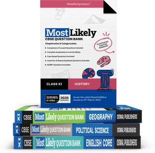 Gurukul By Oswal Most Likely Humanities Stream CBSE Question Bank Class 11 Bundles (Set of 4) : History, Geography, Political Science & English for Exam 2025