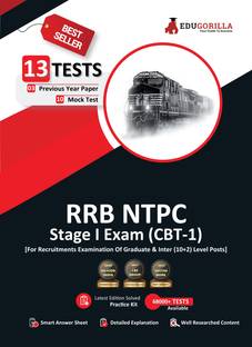 RRB NTPC CBT Stage-1 Exam  - 2024 | 10 Mock Tests and 3 Previous Year Papers (1300 Solved MCQ Questions) with Free Access to Online Tests