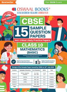 Oswaal Cbse 15 Sample Question Papers Class 10 Mathematics Basic for 2026