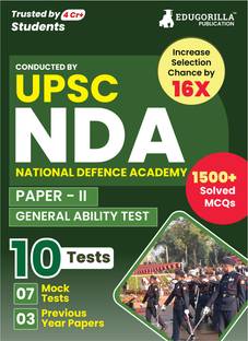 UPSC NDA/NA General Ability Test (Paper II) Book  - 2024 (English Edition) - 7 Mock Tests and 3 Previous Year Papers (1500 Solved Questions) with Free Access to Online Tests