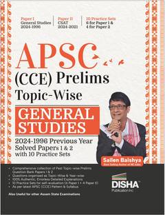 APSC (CCE) Prelims Topic-wise General Studies 2024 - 1996 Previous Year Solved Papers 1 & 2 with 10 Practice Sets | Civil Services PYQs & Mock Tests | Combined Competitive Exams