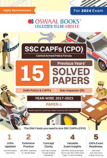 Oswaal SSC CAPFs (CPO) Paper-1 Previous 15 Years Solved Papers | Year-Wise (2017 To 2023)