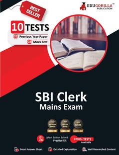 SBI Clerk Mains Exam  - 2024 | 8 Full Length Mock Tests and 2 Previous Year Papers (1900 Solved Questions) with Free Access To Online Tests