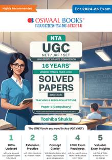 Oswaal Nta UGC Net / Jrf / Set Paper 1 | 16 Years' Chapter-Wise & Topic-Wise Solved Papers (2009 - 2024) | Teaching & Research Aptitude