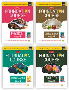 MTG Foundation Course Class 8 Physics, Chemistry, Mathematics & Biology Book (Set of 4) For IIT JEE, NEET, NSO Olympiad, NTSE, NVS, KVPY & Boards Exam | Based on NCERT Latest Pattern 2024-25