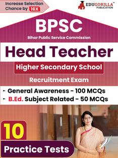 BPSC Bihar Head Teacher Recruitment Exam (B.Ed)  - 10 Full Length Mock Tests (1500 MCQs) for Preparation | Including Access to Online Test Series