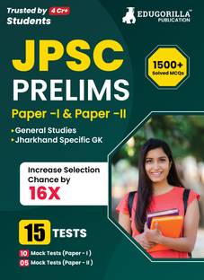 JPSC Prelims Exam (Paper I & II) Exam  - 2024 (English Edition) - 15 Full Length Mock Tests (1000 Solved Questions) with Free Access to Online Tests