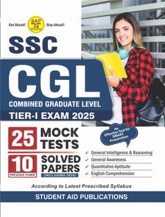 SSC CGL Tier-I Exam 2025 25 Mock Tests with 10 Solved Papers (Including 2024) Latest in English