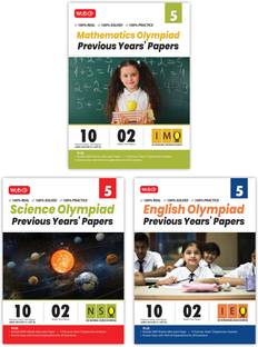 MTG IMO-NSO-IEO Class-5 Olympiad Previous Years Papers (2023-2019 Set A & B) Mathematics, Science & English (Set of 3 Books) | Mock Test Papers with Sample OMR Sheet For 2024-25 Exam