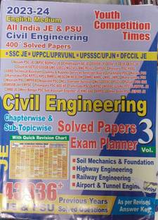 Youth All India JE and PSU 2024 Civil Engineering Exam Planner 400+ Solved Papers Volume 3 Book 43936+ PYQs English Medium