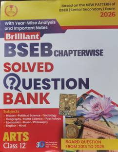 Brilliant Bihar Board Question Bank Class 12 Arts (Hindi Medium) | Chapterwise along with Year-Wise Analysis and Important Notes | 2025