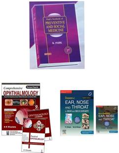 K park opthalmology Ak khurana and Ent dhingra 3 book set