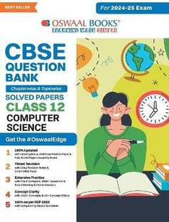Oswaal CBSE Question Bank Class 12 Computer Science, Chapterwise and Topicwise Solved Papers For Board Exams 2025