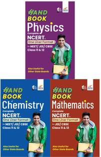Combo of Handbooks of Physics, Chemistry & Mathematics for Jee Main/ Advanced / Cbse Class 11 & 12 - Complete Ncert in One Liner Format Extract of Pyqs - Past Year Questions Powered with Tips / Tricks / Techniques