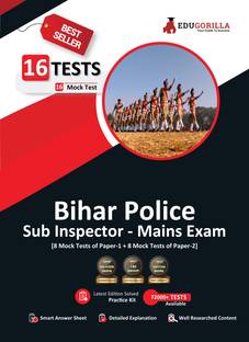 Bihar Police Sub Inspector Mains Exam  - 2024 (Paper 1 and 2) | 16 Full Length Mock Tests (1600 Solved Practice Questions) with Free Access to Online Tests